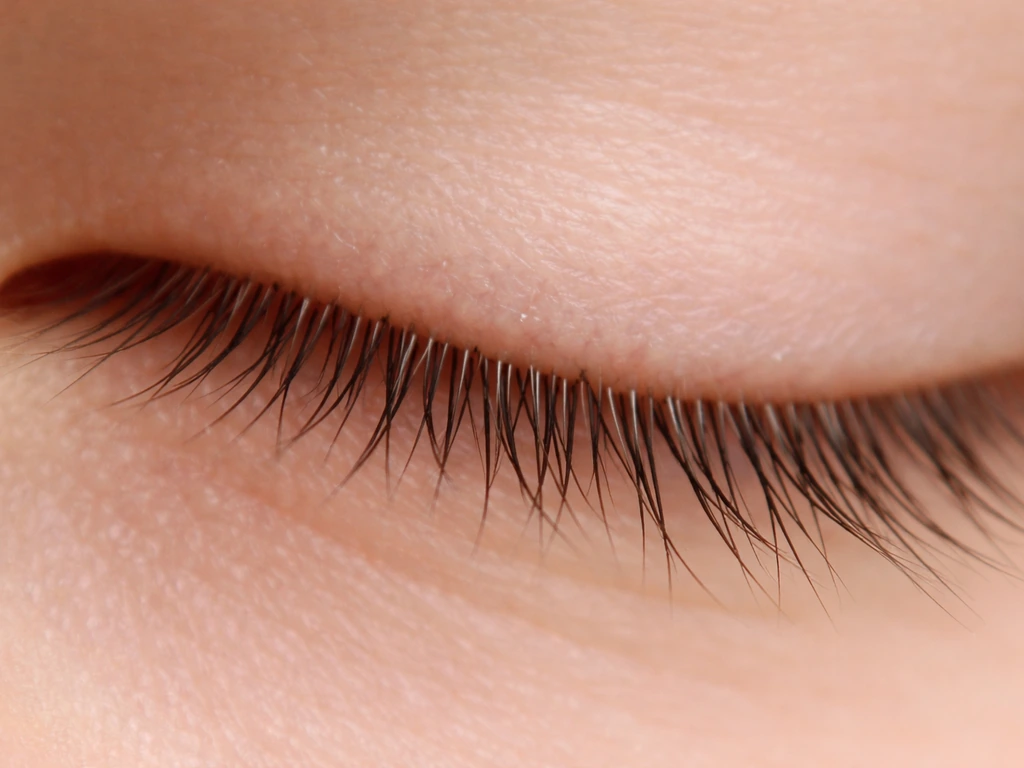 Close-up diagram of an eyelid margin showing the lash line where eyelashes emerge.