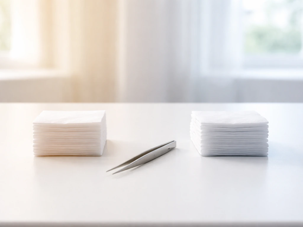 Minimal beauty clinic desk scene with two soft, out-of-focus time band cues suggesting lash recovery categories.
