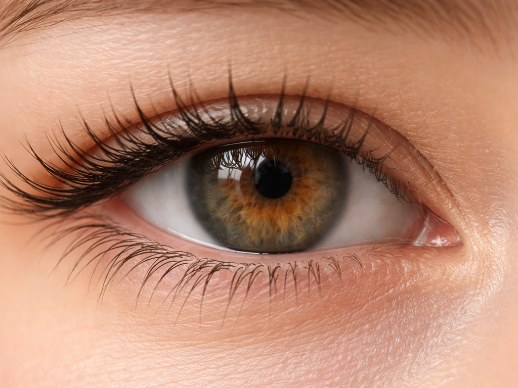 Macro close-up of an eye highlighting the inner and outer corners where corner lashes differ.